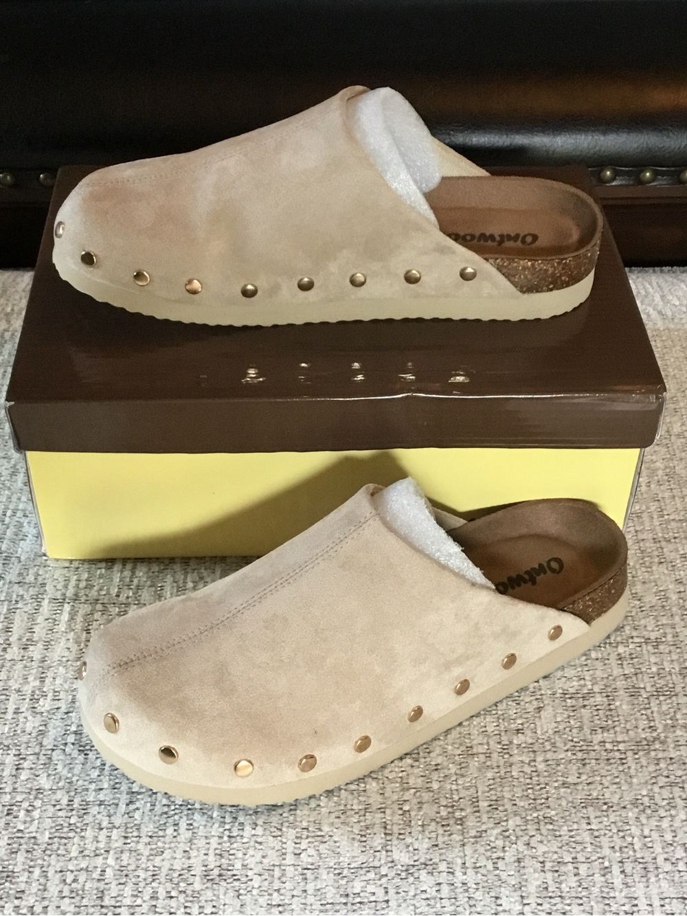 Outwoods Sand Suede Clogs with Grommets